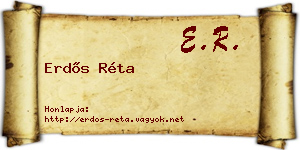 Erdős Réta névjegykártya